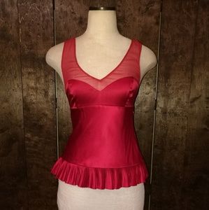 BCBG Silk Red Top